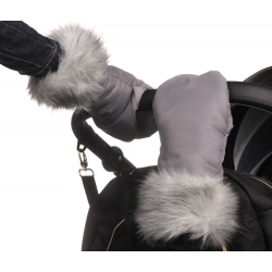 Podwójnie ocieplone mufki z futrem zapięcie magnesowe